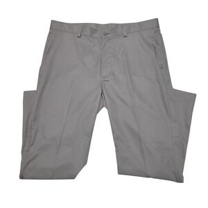 Roundtree & Yorke Performance Pants 38x29 Flat Front Dk Gray